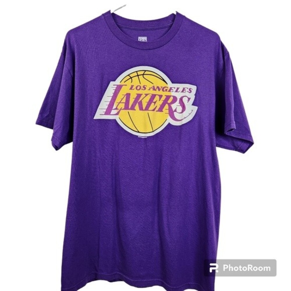 Hardwood Classics by Majestic Los Angeles Lakers Short Sleeve Logo Tee Size L